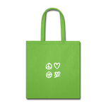 Dropping Dimes Tote Bag - lime green