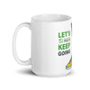 TUEX Let's Keep Going White glossy mug